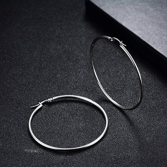 Pairs a Set 316L Stainless Steel Hoop Earrings - Picture 2 of 3